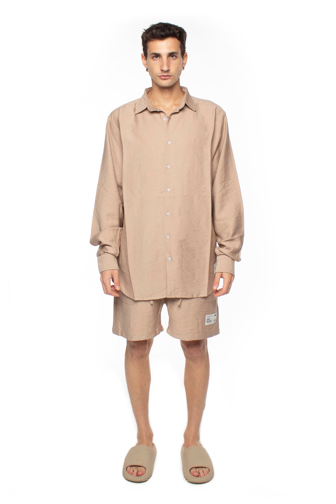 Brown Oversized Linen Shirt V2