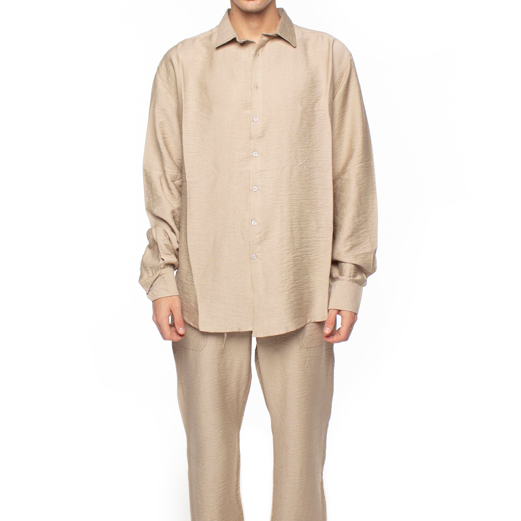 Dark Beige Linen Pants V2