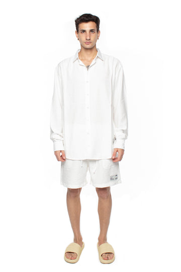 White Oversized Linen Shirt V2