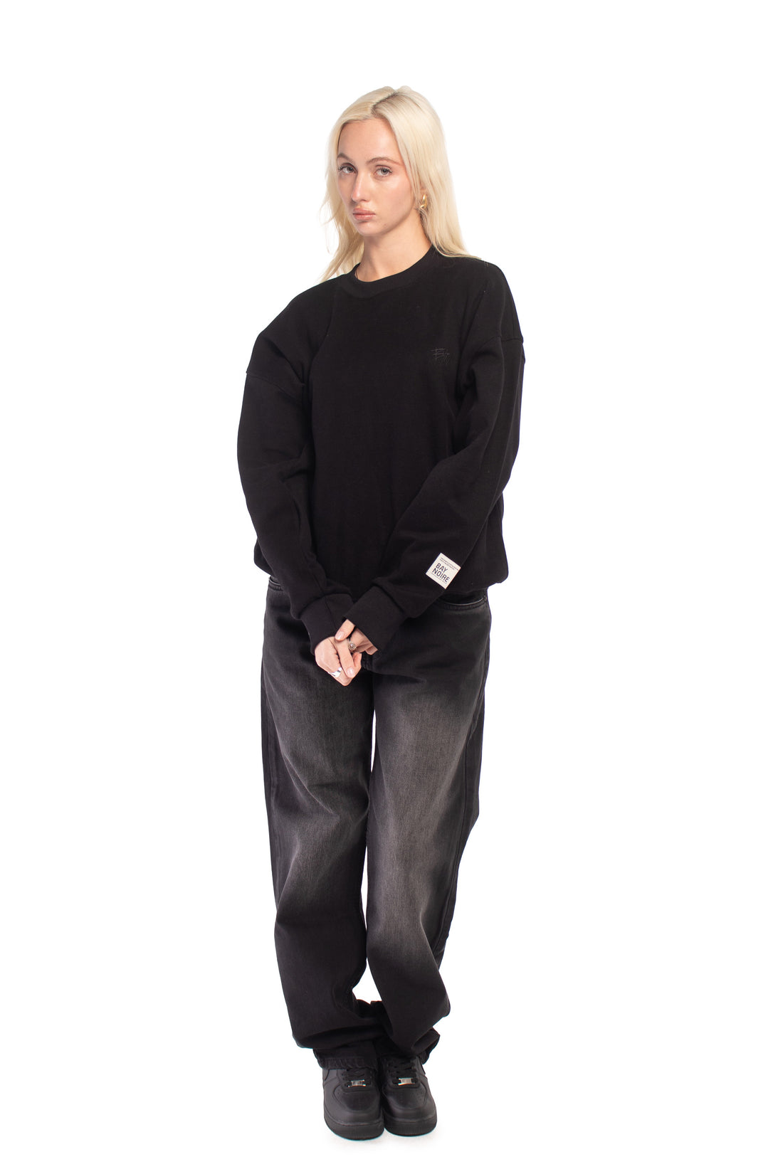 Black Ribbed Sweatshirt