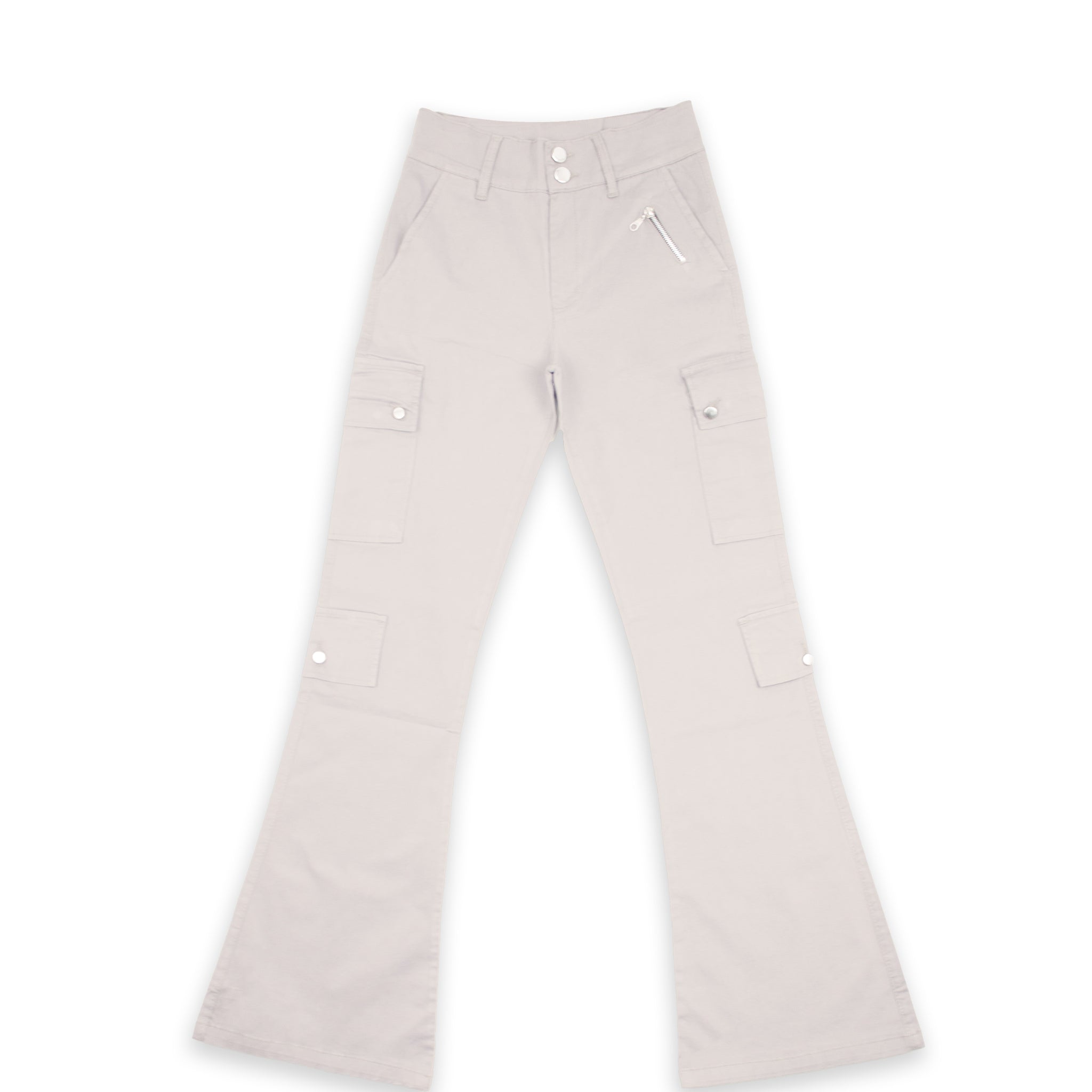 Beige Wide Leg Cargo Pants