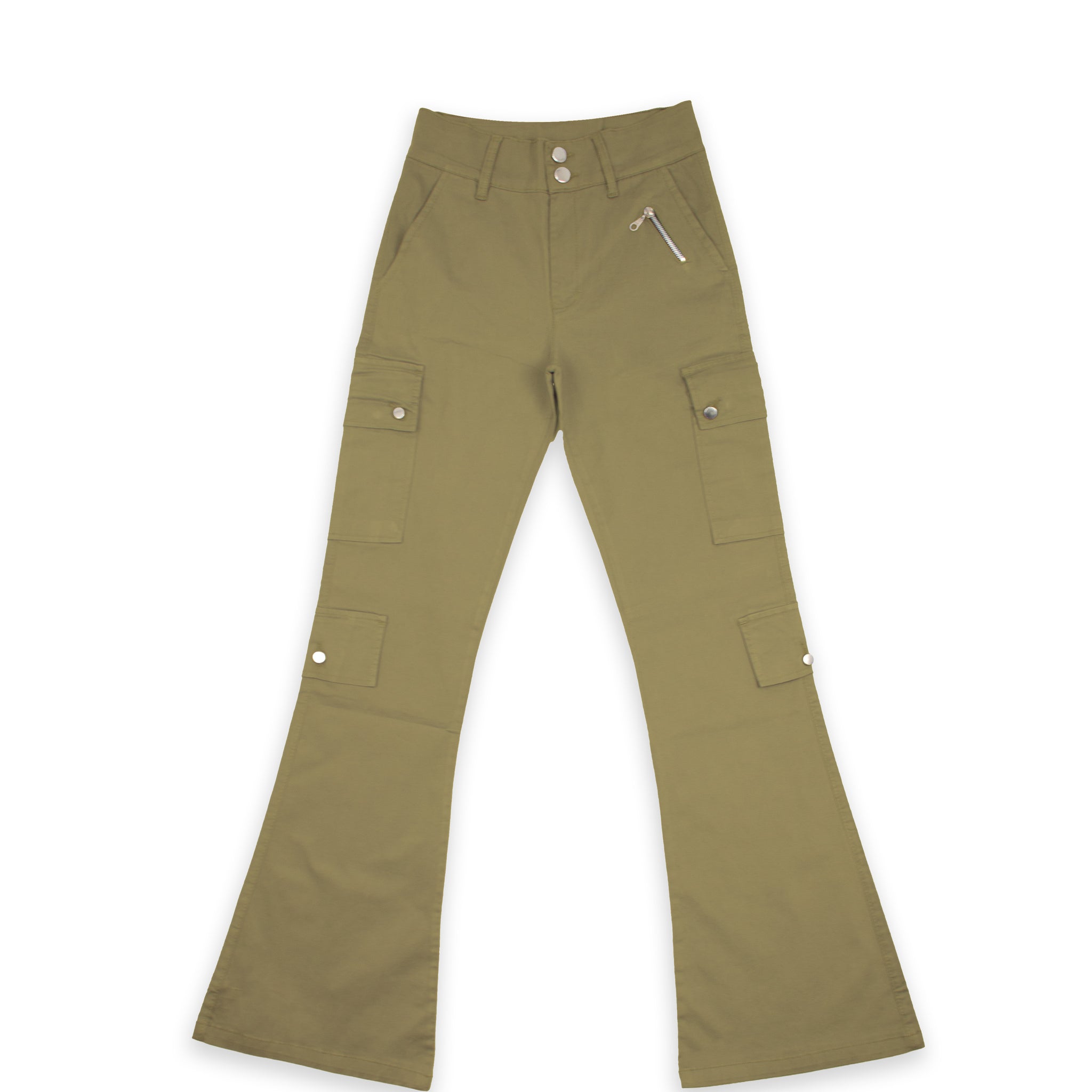 Olive Wide Leg Cargo Pants