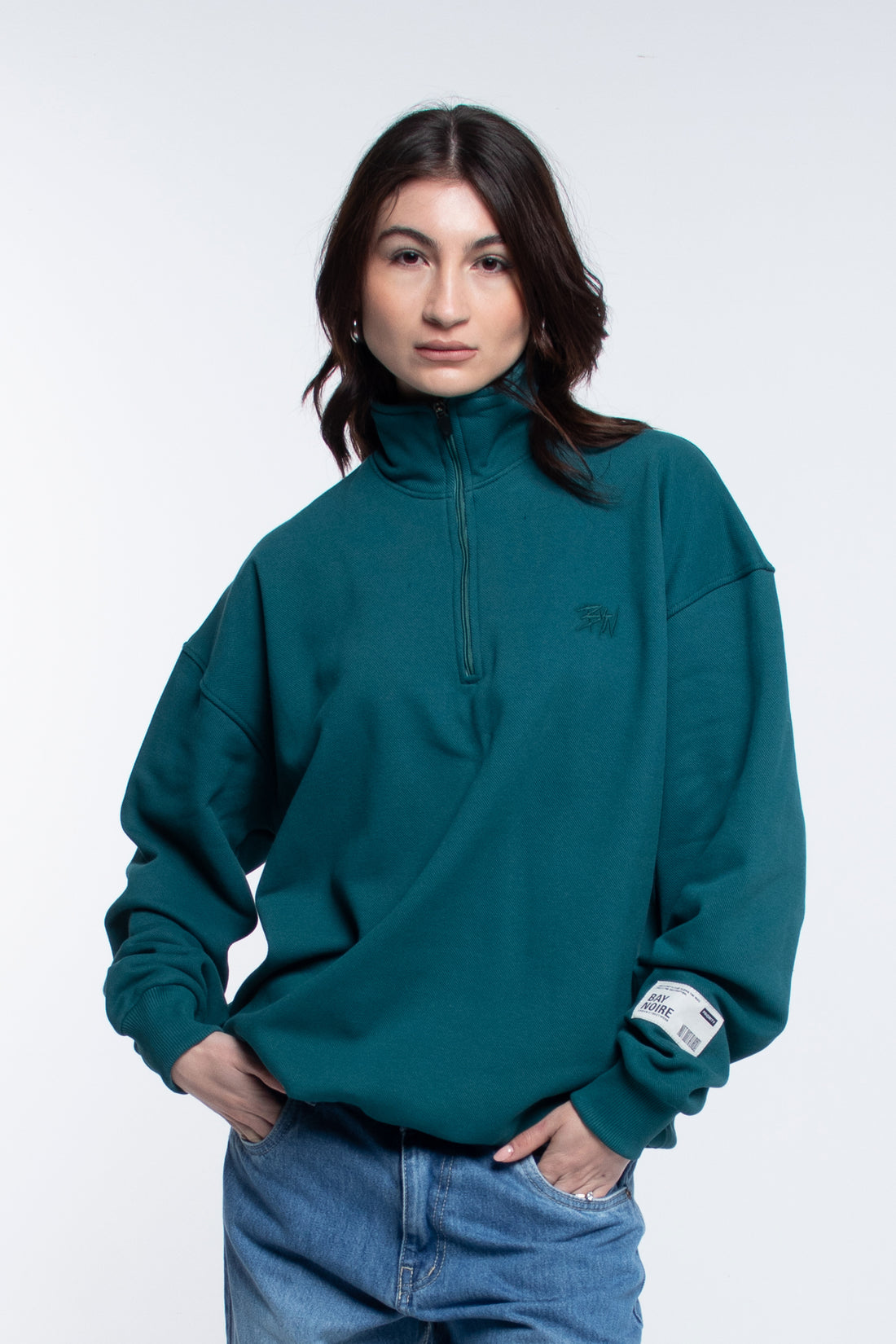 Teal EX Q-Zipper Sweatshirt