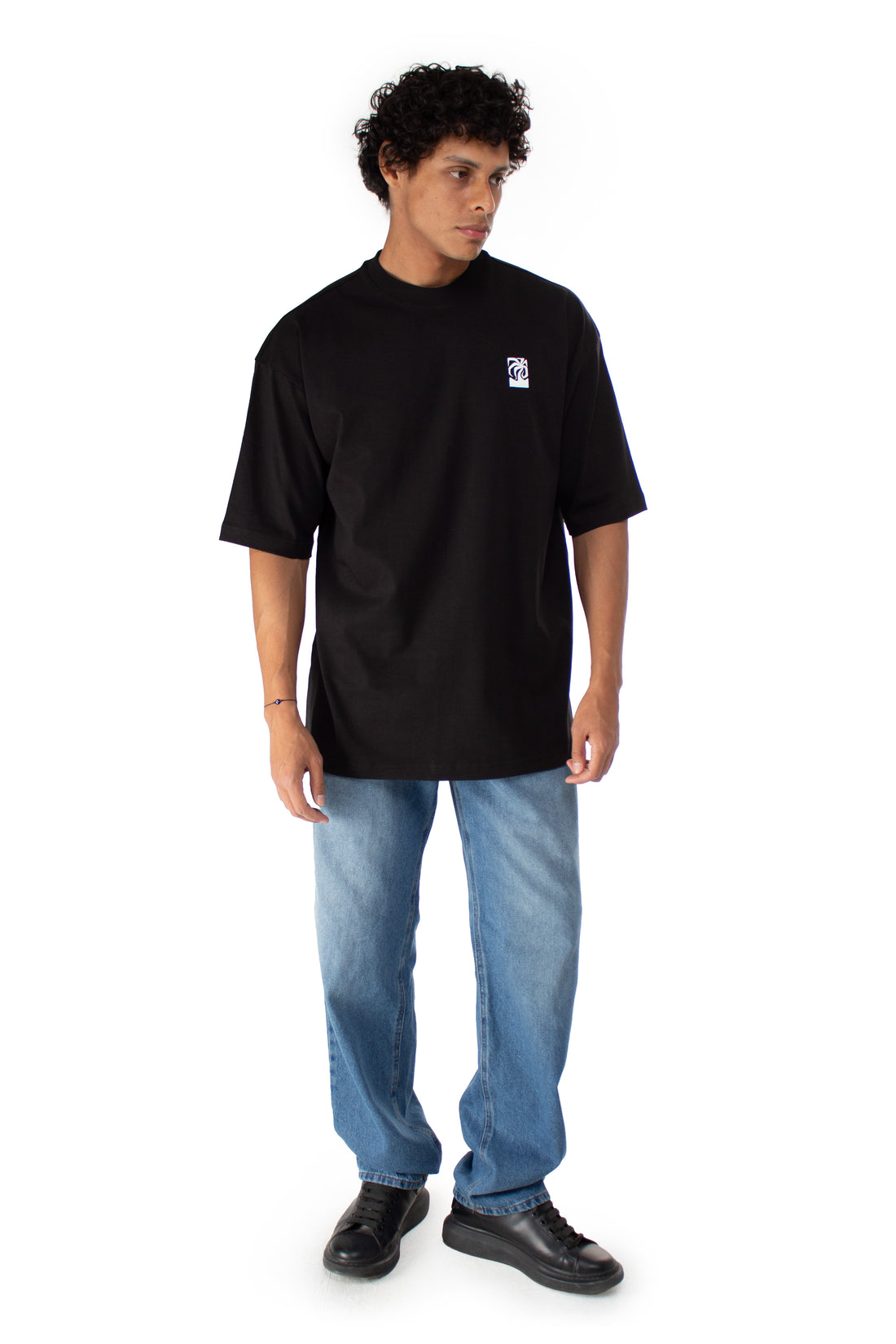 Black Baynoire Denim Palm Oversized T-shirt