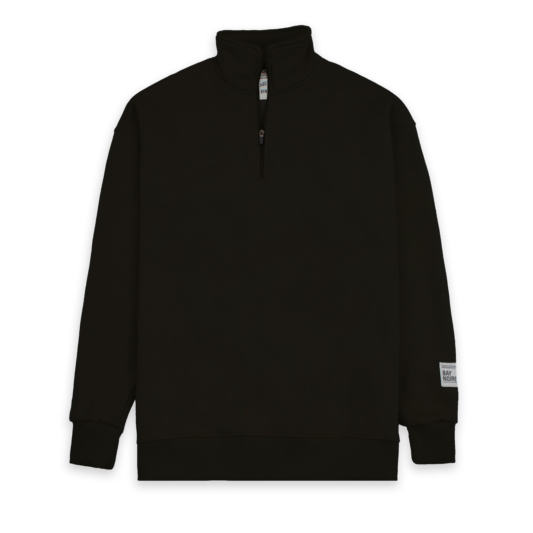 Black Q-Zipper Sweatshirt