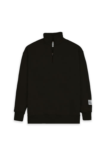 Black Q-Zipper Sweatshirt