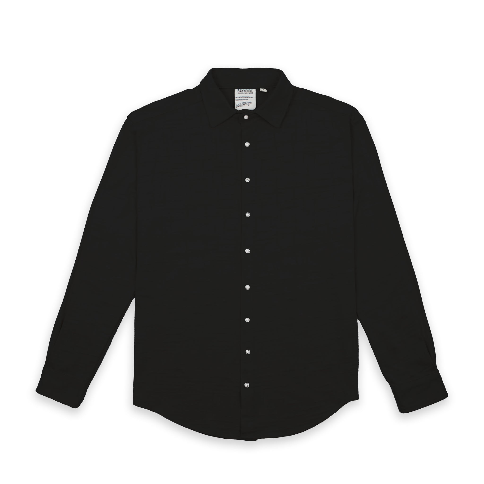 Black Jacquard Long-Sleeve Shirt