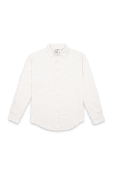 White Jacquard Long-Sleeve Shirt