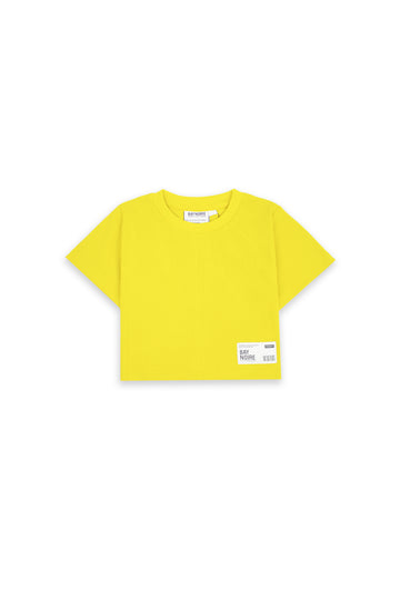 Yellow Ribbed Cropped T-Shirt