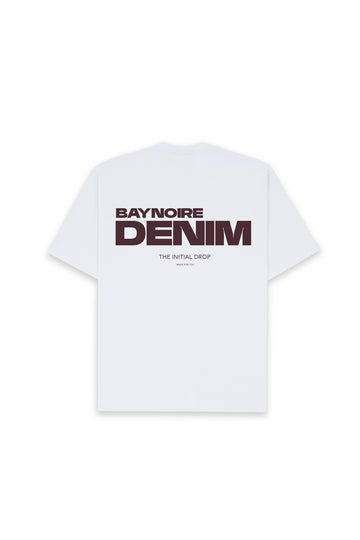 White Baynoire Denim ID Brown Ed. Oversized T-shirt