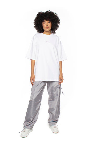 Light Grey Parachute Cargo Pants V2